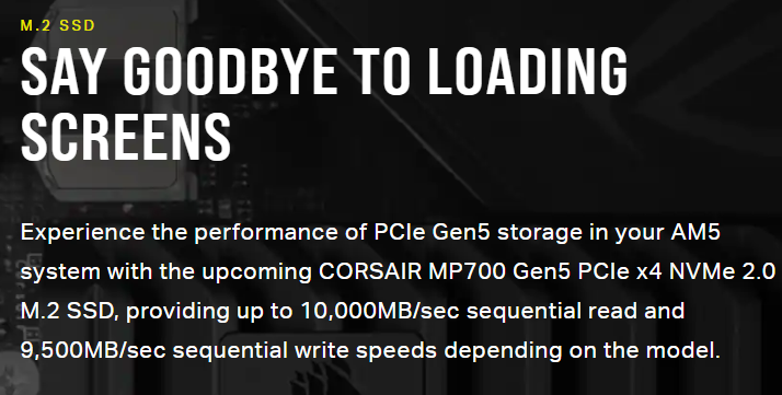 Corsair MP700 Gen5 SSDs
